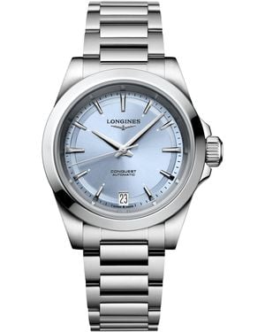 Longines Swiss Automatic Conquest Stainless Steel Bracelet Watch 34mm - Gray
