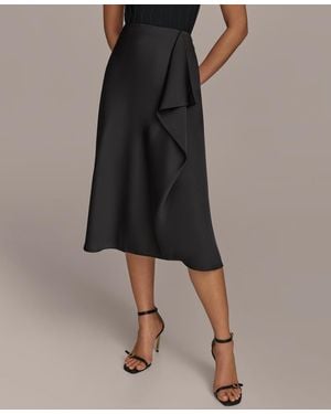 Donna Karan Ruffle-front Skirt - Brown
