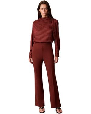 Calvin Klein High-waisted Pull-on Bootcut Pants - Red
