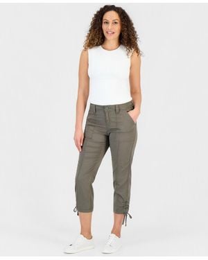 Style & Co. Petite Mid-rise Tie-hem Capri Pants - Natural