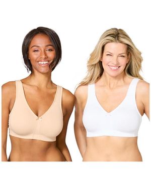 Comfort Choice 2-pack Cotton Full Coverage Bra - Pink