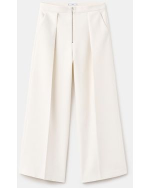 Mango Zipper Pleated Pants - White