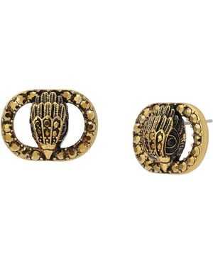 Kurt Geiger London Faux Stone Signature Chelsea Eagle Stud Earrings - Metallic