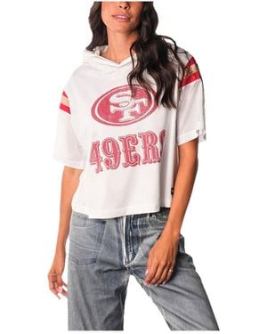 The Wild Collective San Francisco 49ers Mesh Short Sleeve Hoodie T-shirt - Red