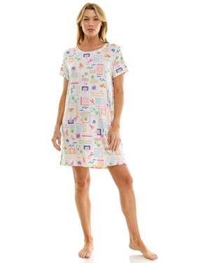 Roudelain Short-sleeve Sleep Shirt - White