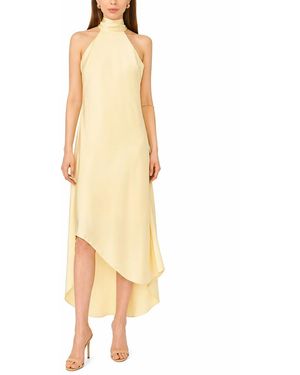 Cece Draped Tie Back Halter Dress - Yellow