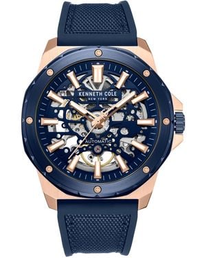 Kenneth Cole Automatic Hollis Skeleton Two-tone Watch 45mm - Blue