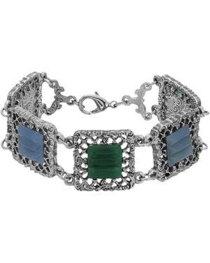 2028 Silver-tone Square Blue Bracelet