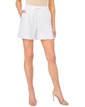 Cece Ruffle Hem Pull-on Shorts - White