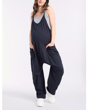 Motherhood Maternity Maternity Sleeveless Relaxed Fit Jumpsuit - Blue