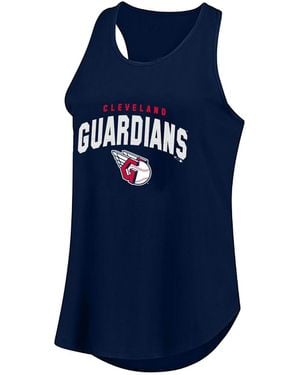 Fanatics Profile Cleveland Guardians Plus Size Wordmark Racerback Scoop Neck Tank Top - Blue