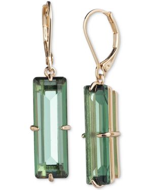 Ralph Lauren Gold-tone Baguette Stone Drop Earrings - Green