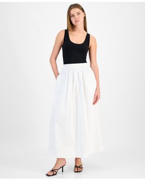 BOSS Cotton Pull-on Maxi Skirt - White