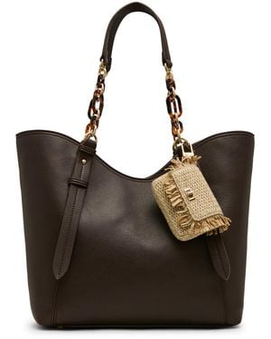 Anne Klein Medium Tortoise Chain Tote Handbag - Black