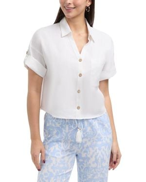 Ellen Tracy S Camp Shirt - White