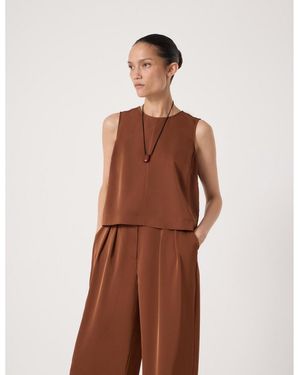 Hush Vera Satin Shell Top - Brown
