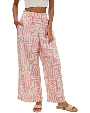 Raffya Pop Front Tie Warhol Print Pants - Pink