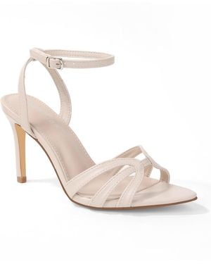 BERNESS Harlee Strappy Ankle Strap Stiletto Sandals - White
