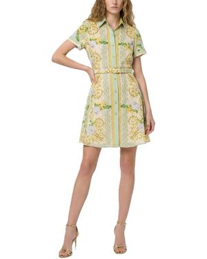 Taylor Belted Floral Shirt Dress - Yellow