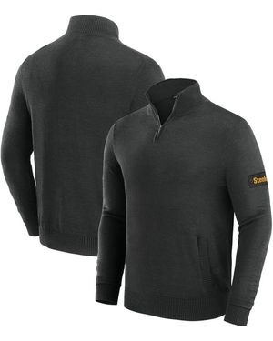 J. Palmer Pittsburgh Steelers Franchise Quarter-zip Sweater - Black