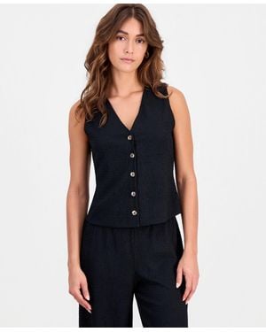 BarIII Textured Knit Vest - Blue