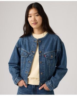 Levi's 90's Collarless Shrunken Trucker Jacket - Blue