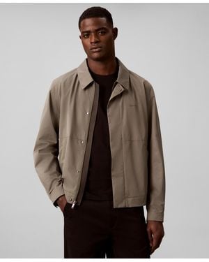 Calvin Klein Nylon Classic Blouson Shirt Jacket - Brown
