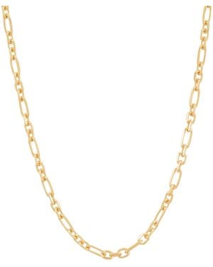Macy's Italian Silver Square Cable Figaro Link Chain Necklace - Metallic