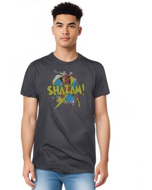 Dc Shazam Dc Comics Shazam Power Bolt Heather Tee / T-shirt - Gray