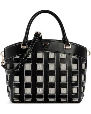Guess Frankie Small Top Handle Satchel Handbag - Black