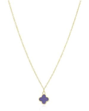 The Lovery Mini Single Clover Necklace 14k Gold - Metallic