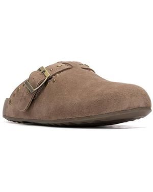 Xti Suede Clog Mule Flats - Brown