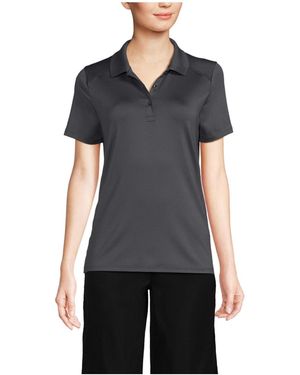 Lands' End Short Sleeve Feminine Fit Rapid Dry Polo Shirt - Black