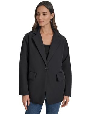 DKNY One-button Puffer Blazer - Black
