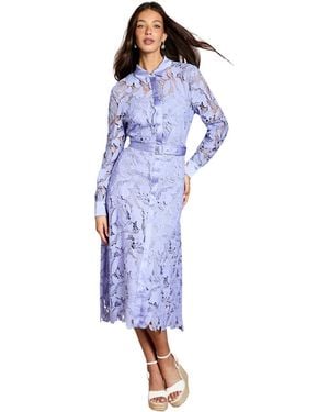 Coast Lace Shirt Long Sleeve Dress - Blue
