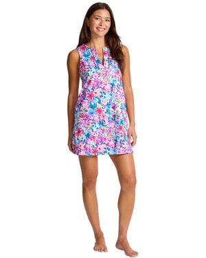 Tommy Bahama Floral Split Neck Romper - Blue