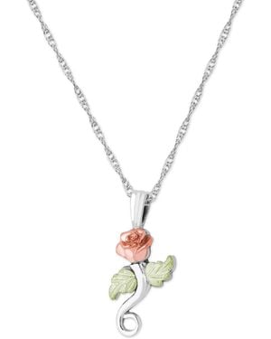 Black Hills Gold Rose Pendant 18" Necklace - Metallic