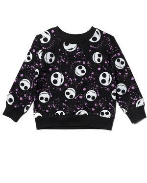 Nightmare Before Christmas Toddler Girls Moana Frozen Minnie Mouse Princess Toy Story Lion King Mickey Lilo & Stitch Sweatshirt - Black