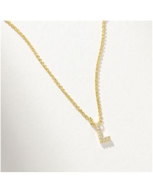 UNCOMMON JAMES 14k Gold-plated Pave Initial Necklace - White