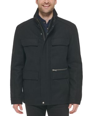 Cole Haan Melton Wool Multi-pocket Field Coat - Gray