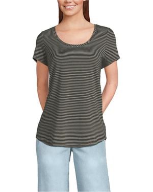 Lands' End Short Sleeve Lightweight Jersey Scoop Neck T-shirt - Gray