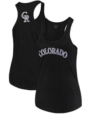 Soft As A Grape Colorado Rockies Plus Size Swing For The Fences Racerback Tank Top - Black