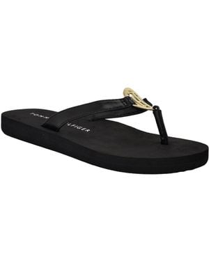 Tommy Hilfiger Crelina Logo Flip Flop Sandals - Black