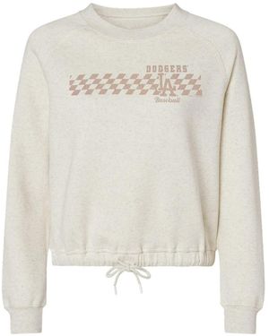 Soft As A Grape Los Angeles Dodgers Tonal Checkered Sweatshirt - White
