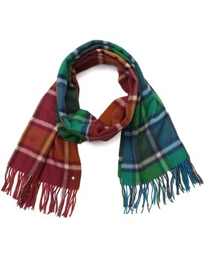 Kate Spade Plaid Mix Yarn-dyed Scarf - Blue