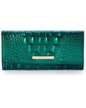 Brahmin Cordelia Embossed Leather Wallet - Green