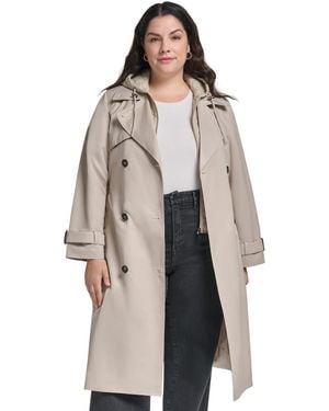 DKNY Double Breasted Belted Trench - Gray