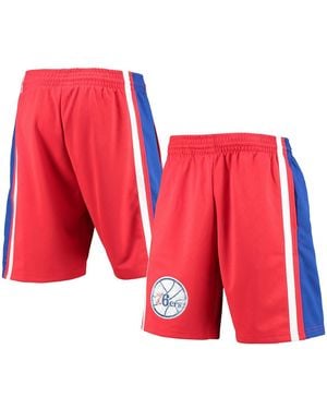 Mitchell & Ness Philadelphia 76ers Hardwood Classics 75th Anniversary Swingman Shorts - Red