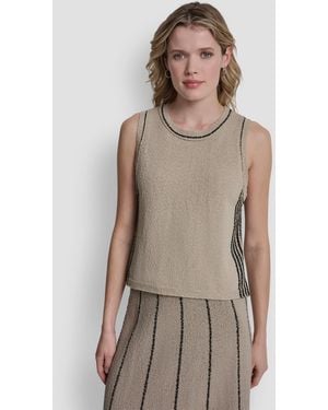 DKNY Crewneck Sleeveless Sweater - Brown