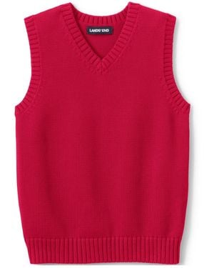 Lands' End Girls Cotton Modal Sweater Vest - Red